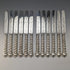 Circa 1850 British Antique Solid Silver Handle Cutlery 12 Pair Set in Wooden Box Martin Hall